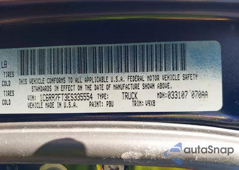 2014 Ram 1500 Express z USA, uszkodzony, nr VIN 1C6RR7FT3ES335554